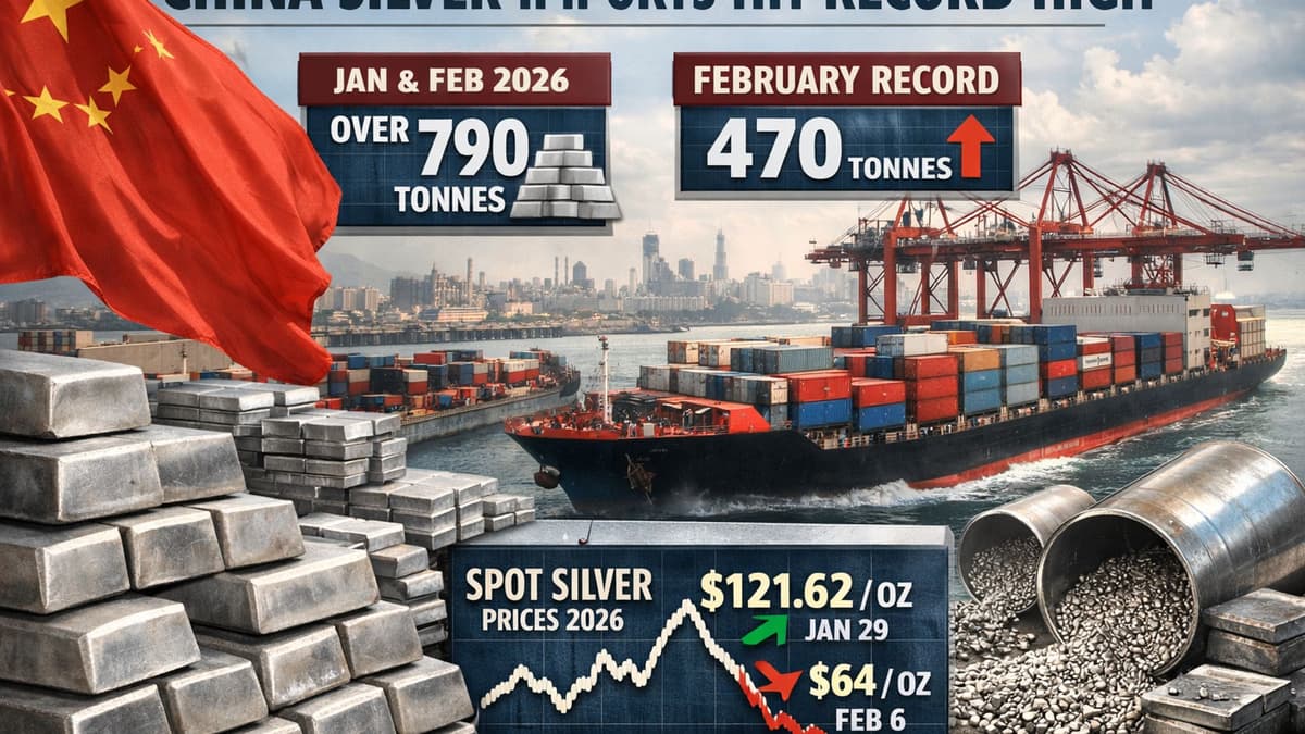China Silver Imports Surge to Record High Near 800 Tonnes