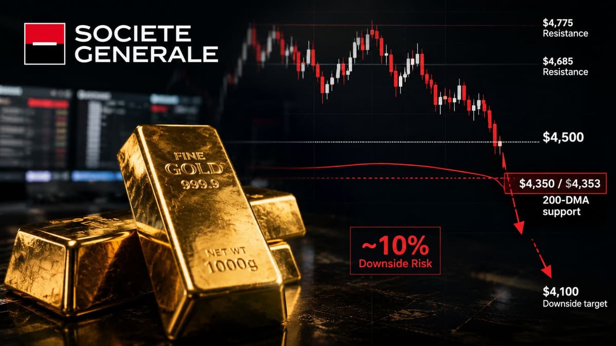 Gold Price Outlook: $4,350 Support Now Critical, SocGen Warns