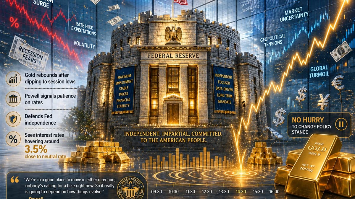 Gold Price Rebounds From Lows as Powell Stays Patient on Rates