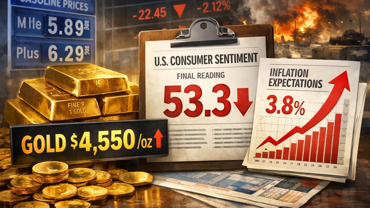 Gold Price Jumps After US Sentiment Slumps, Inflation Fears Rise