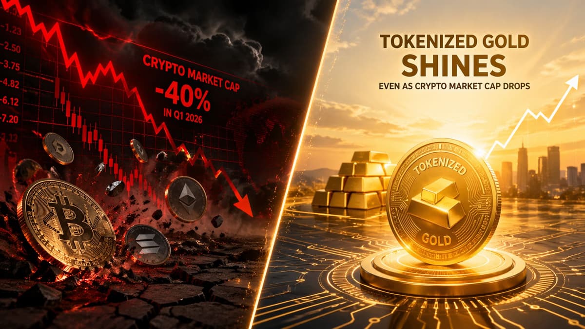 Tokenized Gold Surges as Crypto Market Cap Falls 40% in Q1